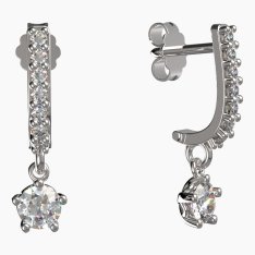 BG zlaté náušnice 872 Bílé zlato - 585 Diamant