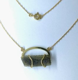 BG náhrdelník přírodní kámen-Vltavín 027