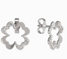 BeKid dívčí náušnice čtyřlístek 1170 Bílé zlato - 585 Diamant