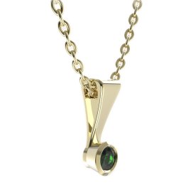 BG zlatý přívěšek 551 Žluté zlato - 585 Zelený kubický zirkon