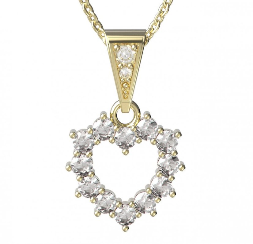 BG zlatý přívěšek srdíčko 005 Žluté zlato - 585 Diamant