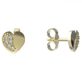 BeKid dětské náušnice srdíčko 1406 Žluté zlato - 585 Diamant