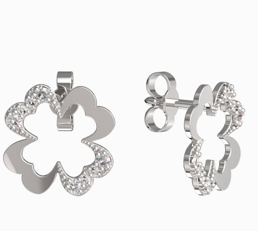 BeKid dívčí náušnice čtyřlístek 1170 Bílé zlato - 585 Diamant