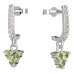 BeKid, Gold kids earrings -776 - Switching on: Pendant hanger, Metal: White gold 585, Stone: Green cubic zircon