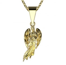 BG zlatý přívěšek anděl 1174 Žluté zlato - 585 Bílý kubický zirkon