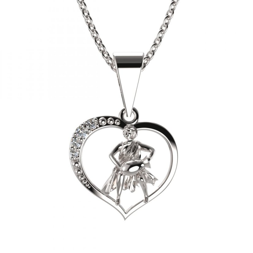 BG zlatý přívěšek Vodnář 042 Bílé zlato - 585 Diamant