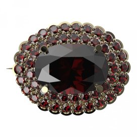 BG brož 485 Žluté zlato - 585 Granát