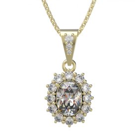 BG zlatý přívěšek  972 Žluté zlato - 585 Bílý kubický zirkon