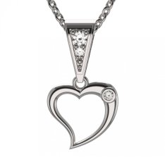 BG zlatý přívěšek srdíčko 1268 Bílé zlato - 585 Diamant