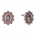 BG earring oval -  018 - Metal: Silver 925 - rhodium, Stone: Garnet