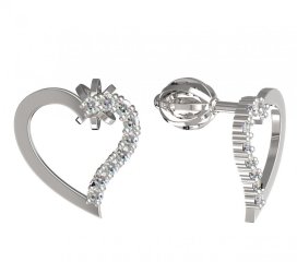 BeKid dívčí náušnice srdíčko 1252 Bílé zlato - 585 Diamant