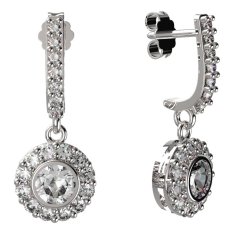 BG zlaté diamantové náušnice -  744 Bílé zlato - 585 Diamant lab-grown