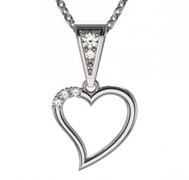 BG zlatý přívěšek srdíčko 1165 Bílé zlato - 585 Diamant