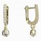 BeKid, Gold kids earrings -101 - Switching on: Screw, Metal: Yellow gold 585, Stone: Green cubic zircon