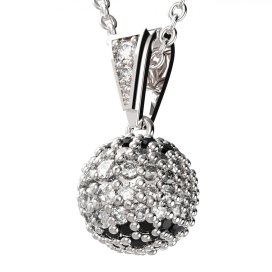 BG zlatý přívěšek - Tenisák 798 Bílé zlato - 585 Bílý a černý diamant