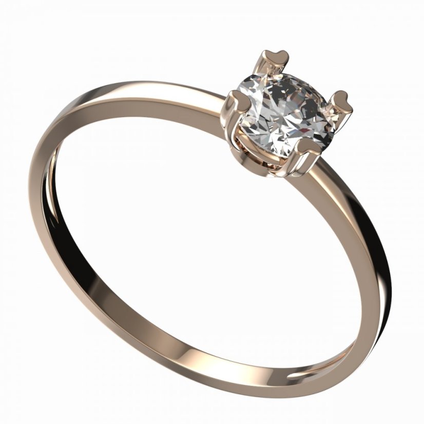 BG zlatý diamantový prstýnek 885 C Růžové zlato 585 (30-90dní) Diamant lab-grown