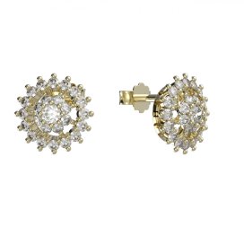 BG zlaté náušnice - 970 Žluté zlato - 585 Diamant