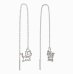 BeKid, Gold kids earrings -1184 - Switching on: Chain 9 cm, Metal: White gold -585, Stone: Pink cubic zircon