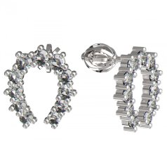 Bg náušnice 001 Bílé zlato - 585  kubický zirkon