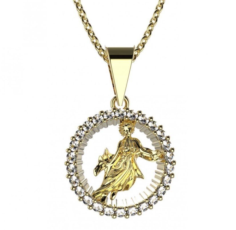 BG zlatý přívěšek Panna 045 Žluté zlato - 585 Diamant