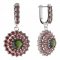 BG circular earring 457-84 - Metal: Silver 925 - rhodium, Stone: Garnet