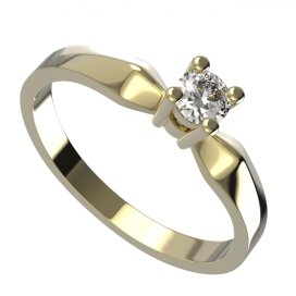 BG zlatý diamantový prstýnek 768 Žluté zlato - 585 Diamant lab-grown
