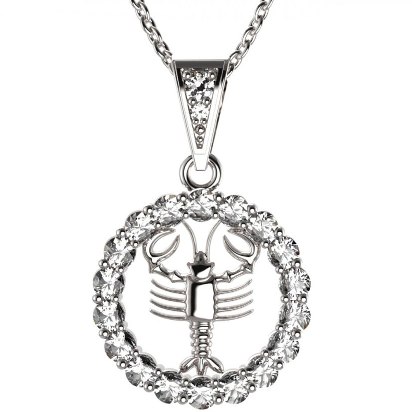 BG zlatý přívěšek Rak 044 Bílé zlato - 585 Diamant