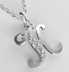BeKid dětský zlatý přívěsek písmenko H - 1517 Bílé zlato - 585 Diamant