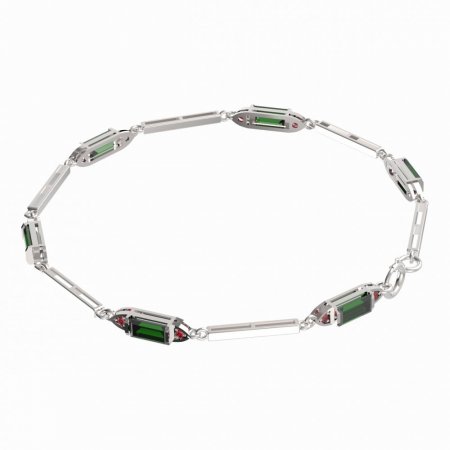 BG bracelet 646 - Metal: Silver 925 - rhodium, Stone: Moldavite and cubic zirconium