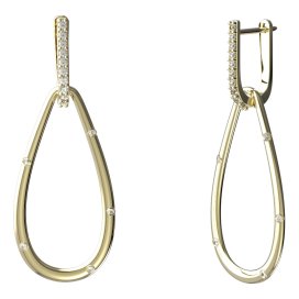 BG zlaté náušnice 645 Žluté zlato - 585 Diamant