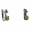 BG náušnice kruhového tvaru 473-87 - Kov: Stříbro 925 - rhodium, Kámen: Granát