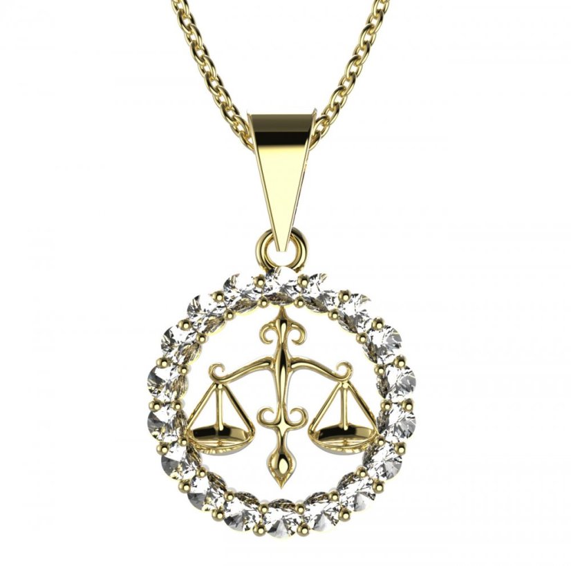 BG zlatý přívěšek Váhy 044 Žluté zlato - 585 Diamant