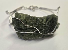 BG náramek přírodní kámen-Vltavín 012