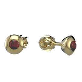 BG náušnice osázené kameny:granát  737 Žluté zlato - 585 Granát