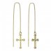 BeKid, Gold kids earrings -1110 - Switching on: Chain 9 cm, Metal: Yellow gold 585, Stone: Green cubic zircon