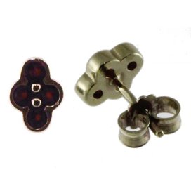 BG náušnice s českým granátem  295 Žluté zlato - 585 Granát