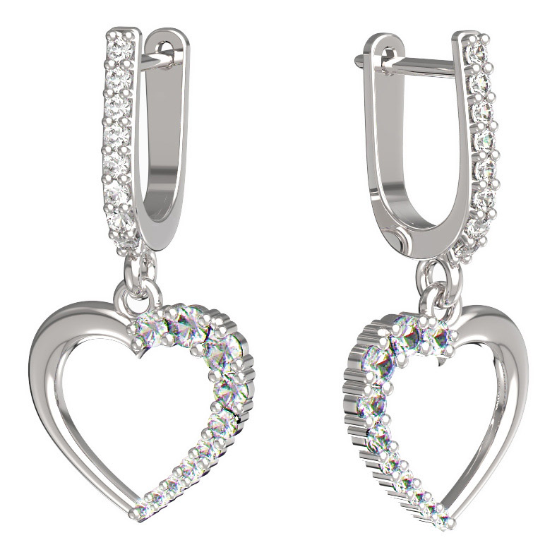 BeKid dívčí náušnice srdíčko 1255 Bílé zlato - 585 Diamant