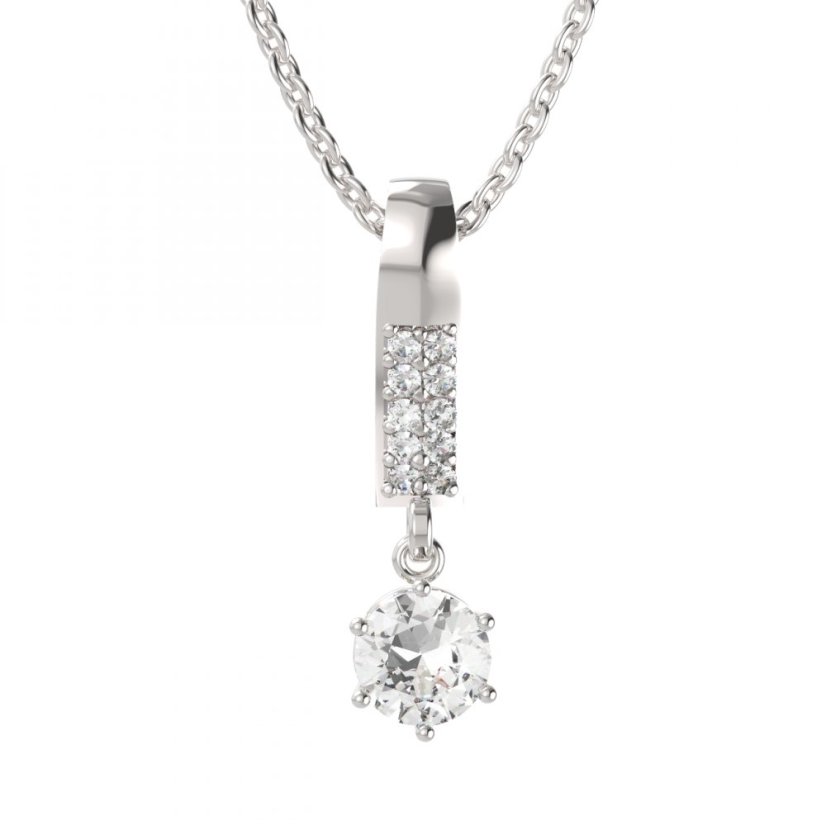 Zlatý přívěsek s diamantem, bílé zlato 585 – 1295 (ZD44129598)
