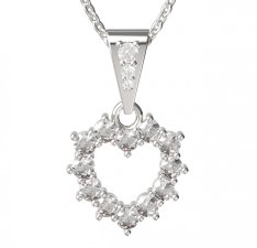 BG zlatý přívěšek srdíčko 005 Bílé zlato - 585 Diamant