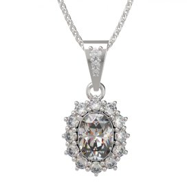 BG zlatý přívěšek  972 Bílé zlato - 585 Bílý kubický zirkon