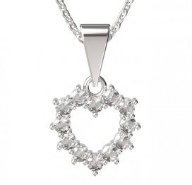 BG zlatý přívěšek srdíčko 005 Bílé zlato - 585 Bílý kubický zirkon