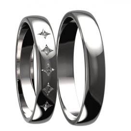 BG zlatý snubní prsten SN09 Pánský Bílé zlato - 585 Bez kamene