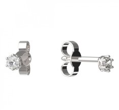 BG zlaté náušnice 1292 Bílé zlato - 585 Diamant