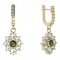 BG circular earring 017-84 - Metal: Yellow gold 585, Stone: Moldavit and garnet