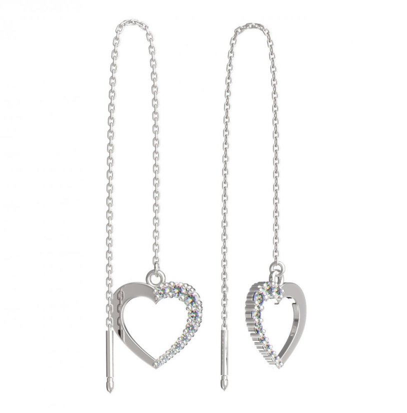 BeKid dívčí náušnice srdíčko 1251 Bílé zlato - 585 Diamant