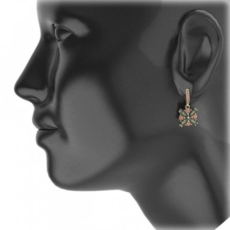 BG soliter earring 408-94 - Metal: Silver 925 - rhodium, Stone: Garnet