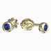 BeKid, Gold kids earrings -101 - Switching on: Screw, Metal: Yellow gold 585, Stone: Dark blue cubic zircon