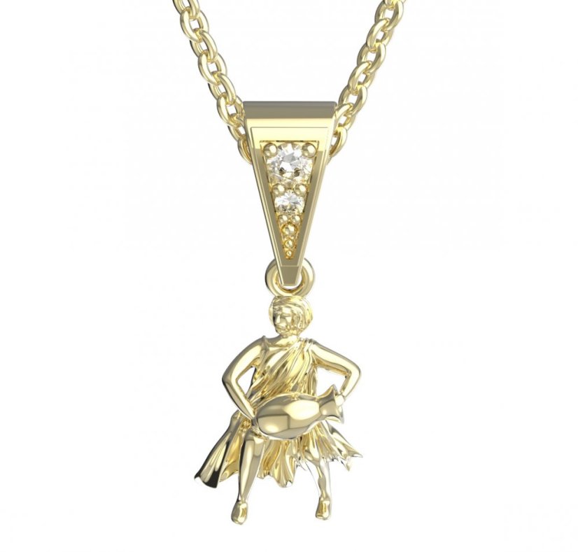 BG zlatý přívěšek Vodnář 040 Žluté zlato - 585 Diamant