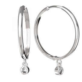 BG zlaté náušnice 768 Bílé zlato - 585 Diamant