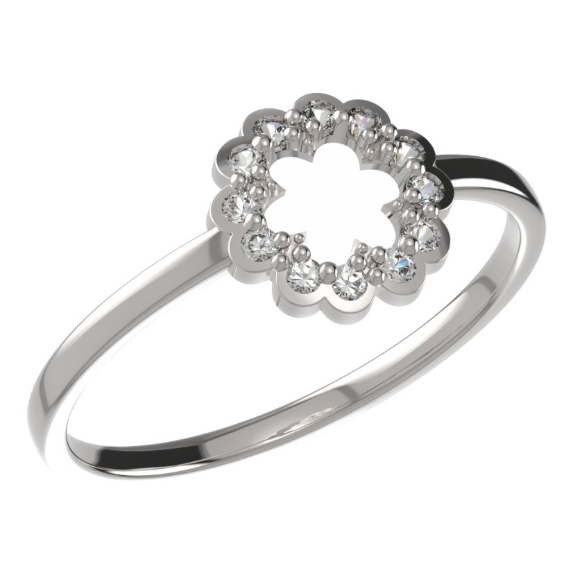 BeKid dětský prstýnek 855 Bílé zlato - 585 Diamant